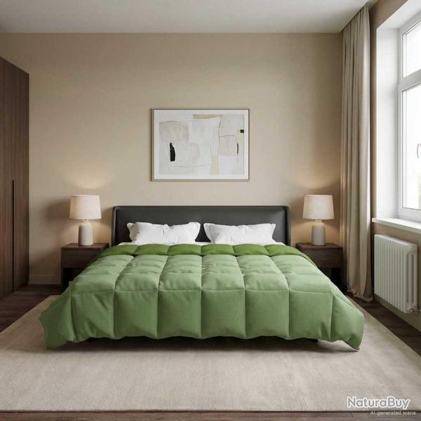 Duvet complet toute l'ann�e Vert 220 x 260 cm Microfibre