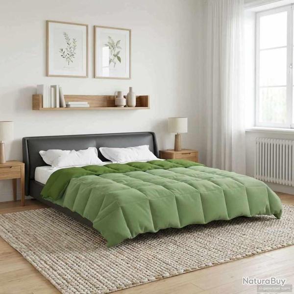 Duvet complet toute l'ann�e Vert 240 x 260 cm Microfibre