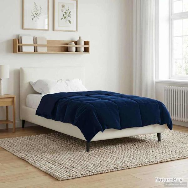 Duvet complet toute l'ann�e Bleu fonc� 155 x 200 cm Microfibre