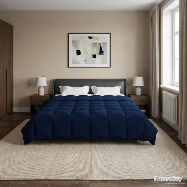 Duvet complet toute l'ann�e Bleu fonc� 200 x 200 cm Microfibre