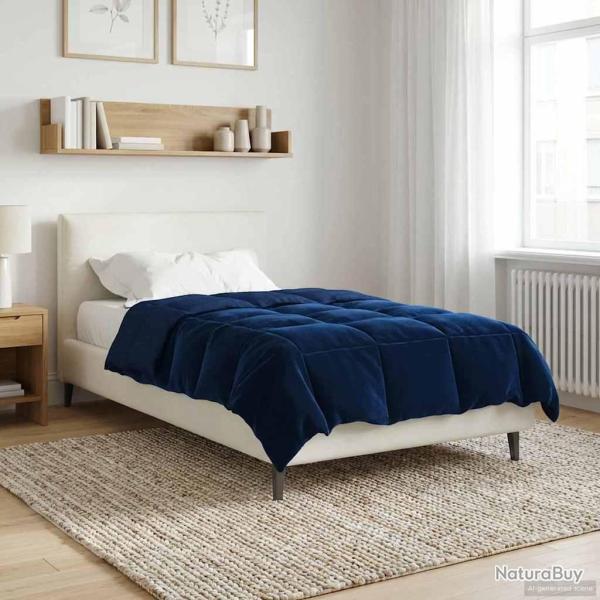 Duvet complet toute l'ann�e Bleu fonc� 140 x 220 cm Microfibre