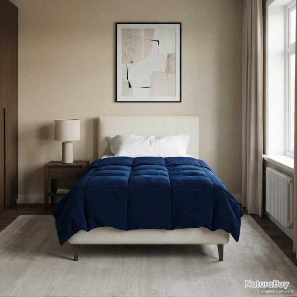 Duvet complet toute l'ann�e Bleu fonc� 155 x 220 cm Microfibre