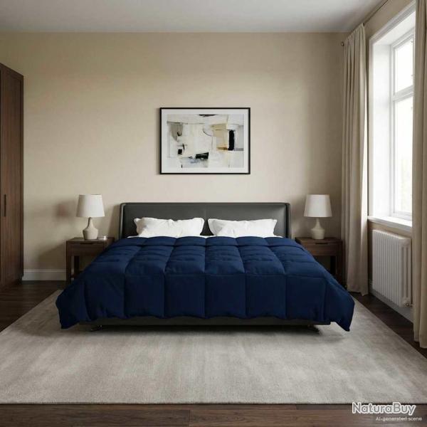 Duvet complet toute l'ann�e Bleu fonc� 200 x 220 cm Microfibre