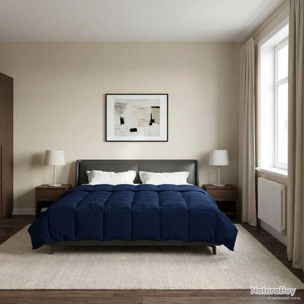 Duvet complet toute l'ann�e Bleu fonc� 240 x 260 cm Microfibre