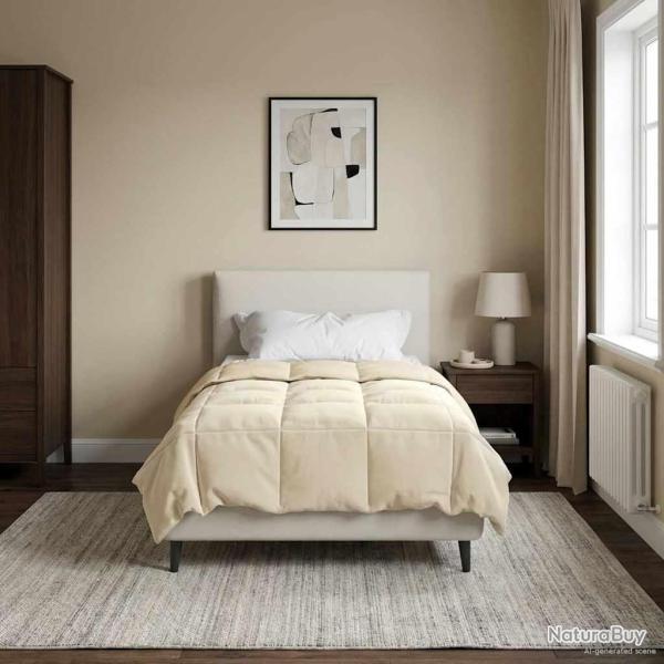 Duvet complet toute l'ann�e Cr�me 140 x 200 cm Microfibre