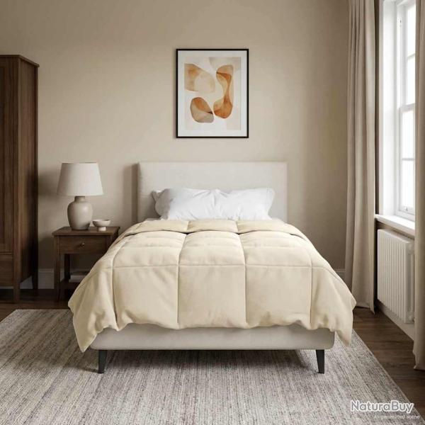 Duvet complet toute l'ann�e Cr�me 155 x 200 cm Microfibre