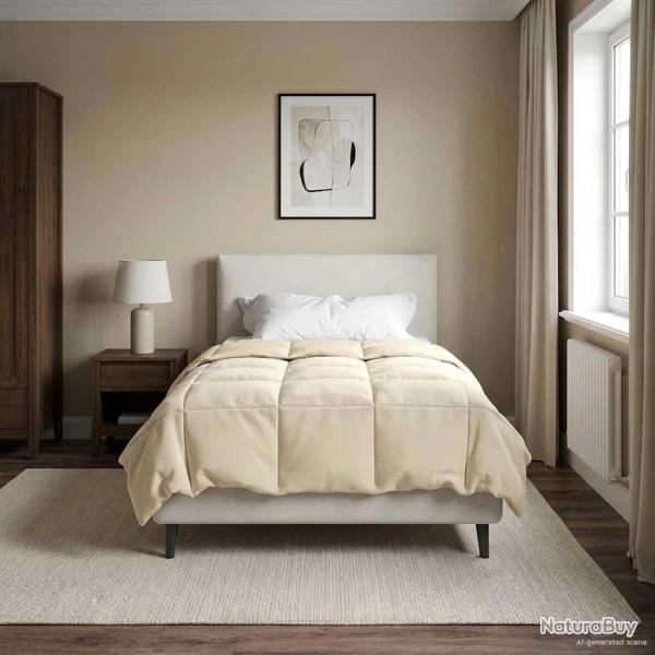 Duvet complet toute l'ann�e Cr�me 140 x 220 cm Microfibre