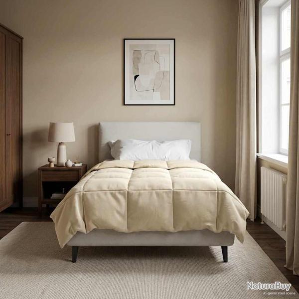 Duvet complet toute l'ann�e Cr�me 155 x 220 cm Microfibre