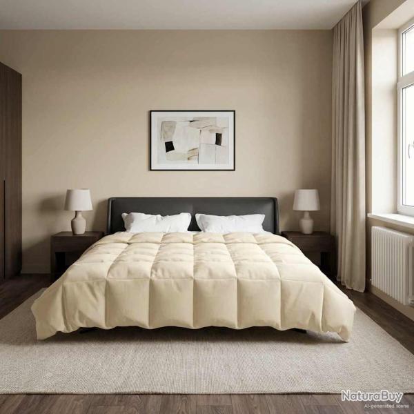 Duvet complet toute l'ann�e Cr�me 240 x 260 cm Microfibre