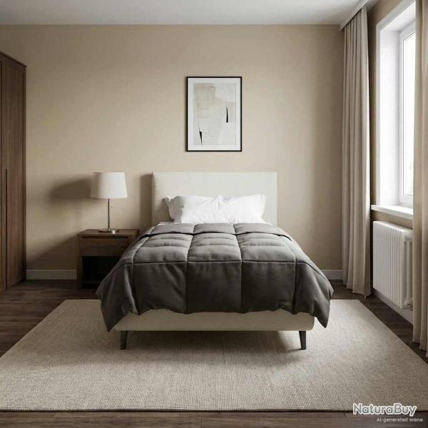 Duvet d'hiver Matelass� Gris clair 140 x 220 cm Microfibre