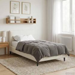 Duvet d'hiver Matelass&eacute; Gris clair 155 x 200 cm Microfibre