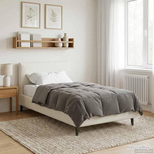 Duvet d'hiver Matelass� Gris clair 155 x 200 cm Microfibre