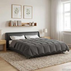 Duvet d'hiver Matelass&eacute; Gris clair 220 x 240 cm Microfibre