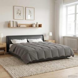 Duvet d'hiver Matelass&eacute; Gris clair 240 x 260 cm Microfibre