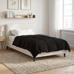 Duvet d'hiver Matelass&eacute; Noir 135 x 200 cm Microfibre