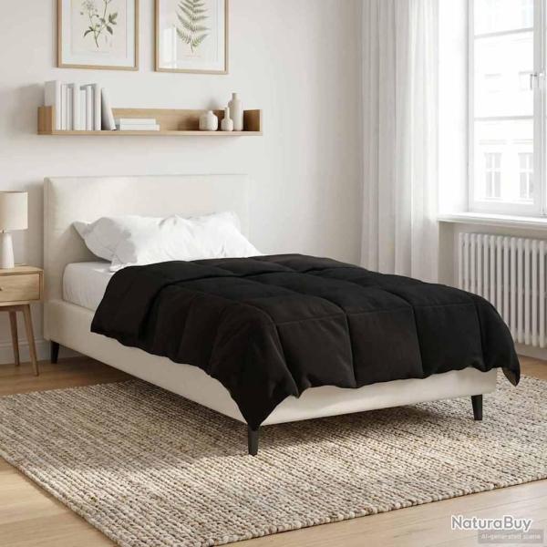 Duvet d'hiver Matelass� Noir 135 x 200 cm Microfibre