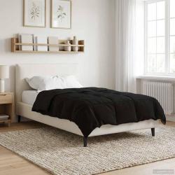 Duvet d'hiver Matelass&eacute; Noir 140 x 220 cm Microfibre