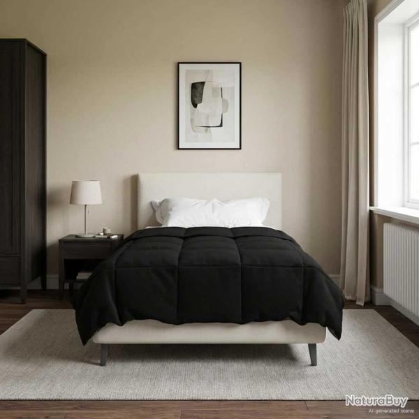 Duvet d'hiver Matelass� Noir 155 x 200 cm Microfibre
