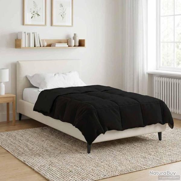 Duvet d'hiver Matelass� Noir 135 x 220 cm Microfibre