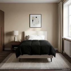 Duvet d'hiver Matelass&eacute; Noir 155 x 220 cm Microfibre