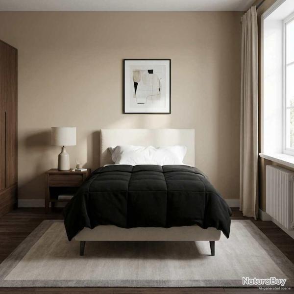 Duvet d'hiver Matelass� Noir 155 x 220 cm Microfibre