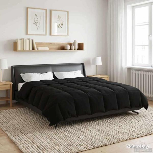 Duvet d'hiver Matelass� Noir 200 x 220 cm Microfibre