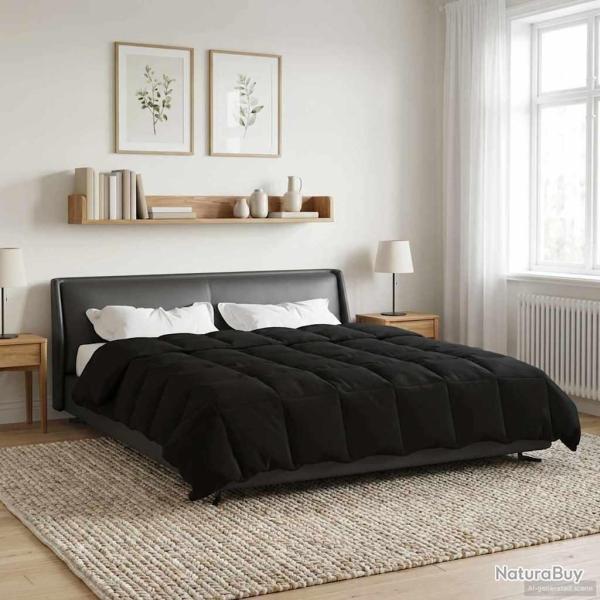 Duvet d'hiver Matelass� Noir 220 x 240 cm Microfibre