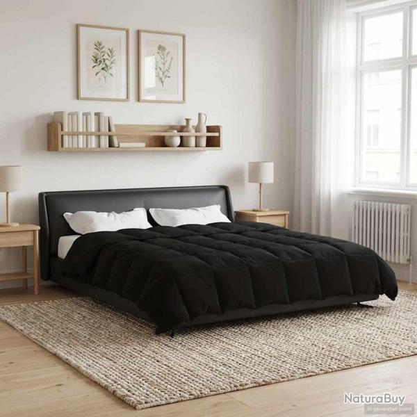 Duvet d'hiver Matelass� Noir 220 x 260 cm Microfibre