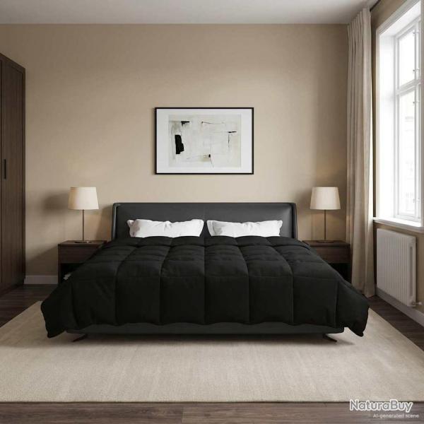 Duvet d'hiver Matelass� Noir 240 x 260 cm Microfibre