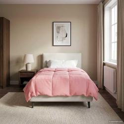 Duvet d'hiver Matelass&eacute; Rose 135 x 200 cm Microfibre