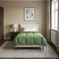 Duvet d'hiver Matelass&eacute; Vert 135 x 200 cm Microfibre