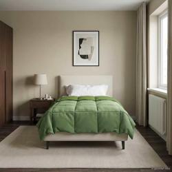 Duvet d'hiver Matelass&eacute; Vert 155 x 200 cm Microfibre