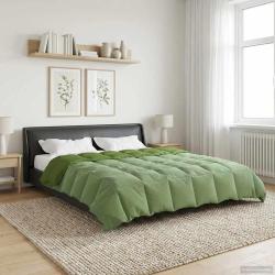Duvet d'hiver Matelass&eacute; Vert 200 x 200 cm Microfibre