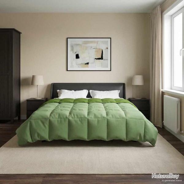 Duvet d'hiver Matelass� Vert 200 x 220 cm Microfibre