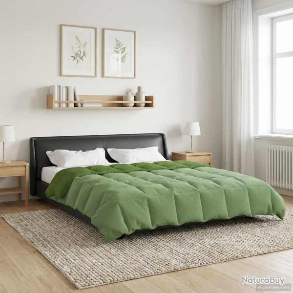 Duvet d'hiver Matelass� Vert 220 x 260 cm Microfibre