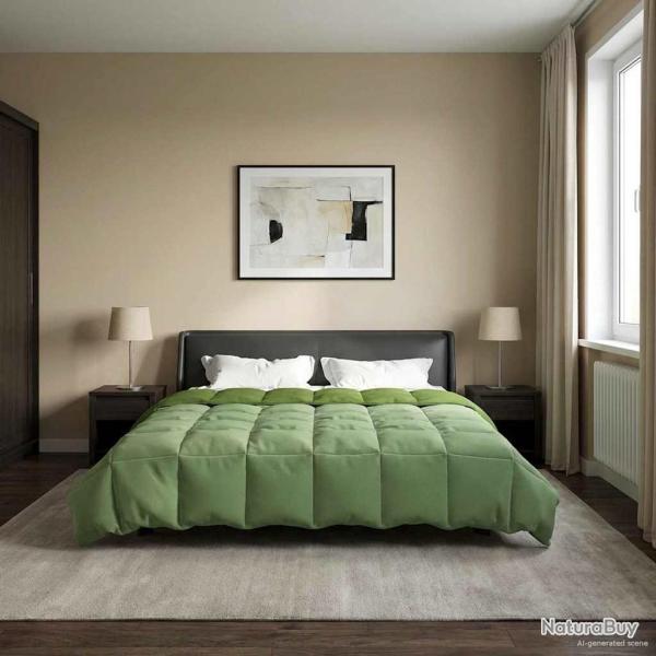 Duvet d'hiver Matelass� Vert 240 x 260 cm Microfibre