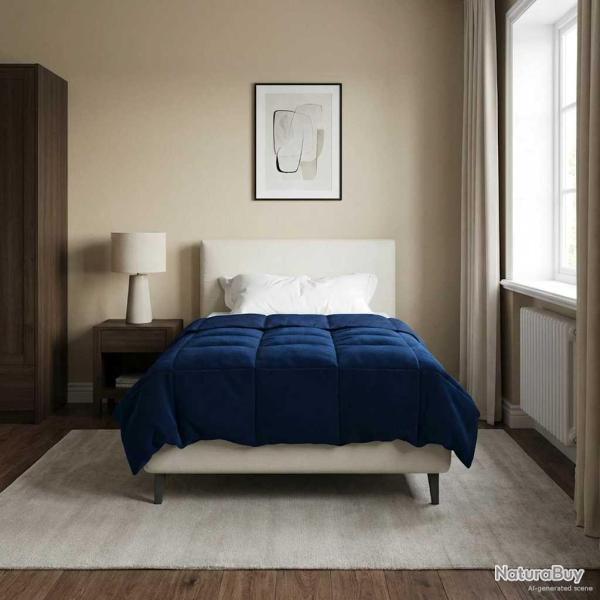 Duvet d'hiver Matelass� Bleu fonc� 140 x 200 cm Microfibre