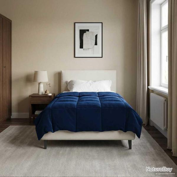 Duvet d'hiver Matelass� Bleu fonc� 155 x 220 cm Microfibre