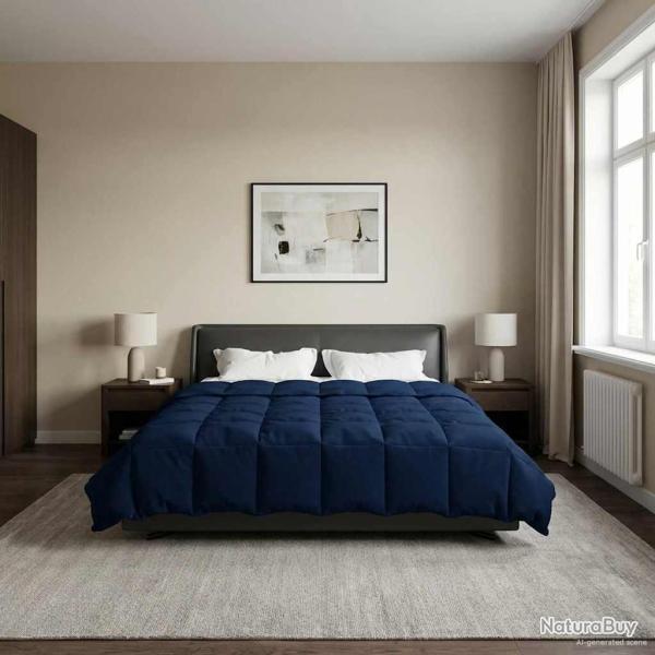 Duvet d'hiver Matelass� Bleu fonc� 220 x 260 cm Microfibre