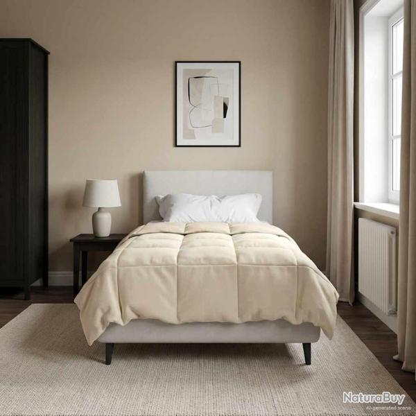 Duvet d'hiver Matelass� Cr�me 135 x 200 cm Microfibre