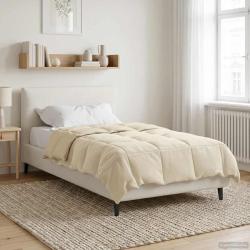 Duvet d'hiver Matelass&eacute; Cr&egrave;me 140 x 200 cm Microfibre