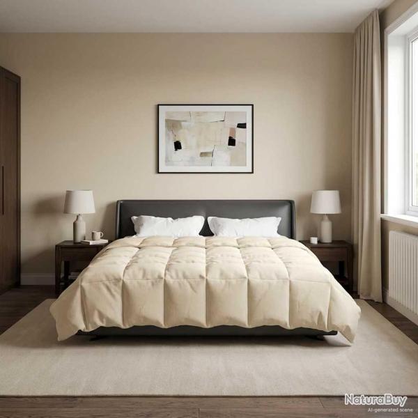 Duvet d'hiver Matelass� Cr�me 200 x 200 cm Microfibre