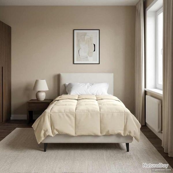 Duvet d'hiver Matelass� Cr�me 135 x 220 cm Microfibre