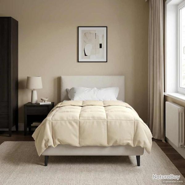 Duvet d'hiver Matelass� Cr�me 140 x 220 cm Microfibre