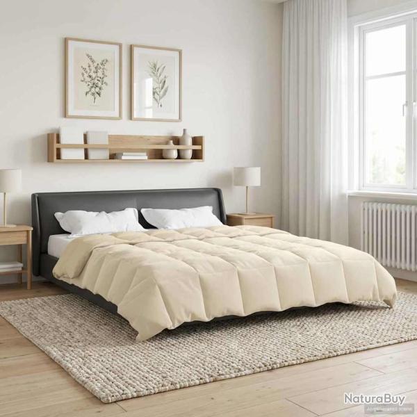Duvet d'hiver Matelass� Cr�me 200 x 220 cm Microfibre