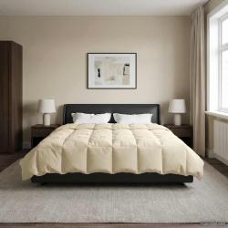 Duvet d'hiver Matelass&eacute; Cr&egrave;me 220 x 240 cm Microfibre