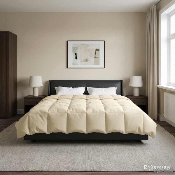 Duvet d'hiver Matelass� Cr�me 220 x 240 cm Microfibre