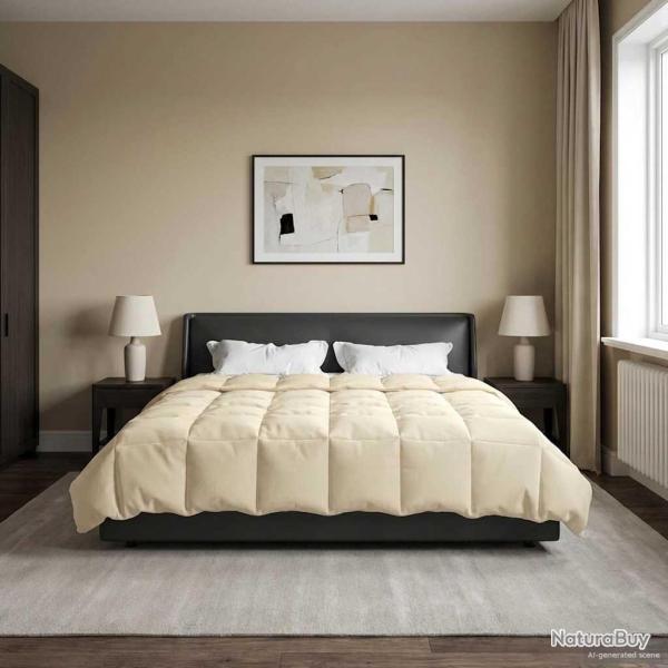 Duvet d'hiver Matelass� Cr�me 220 x 260 cm Microfibre