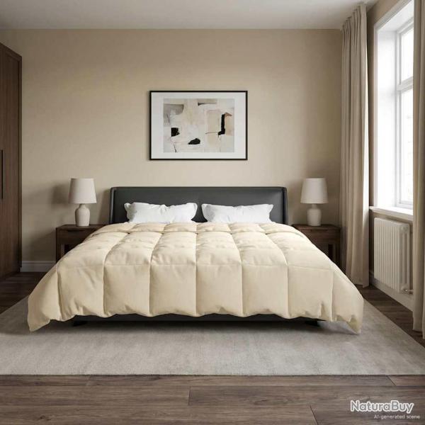 Duvet d'hiver Matelass� Cr�me 240 x 260 cm Microfibre