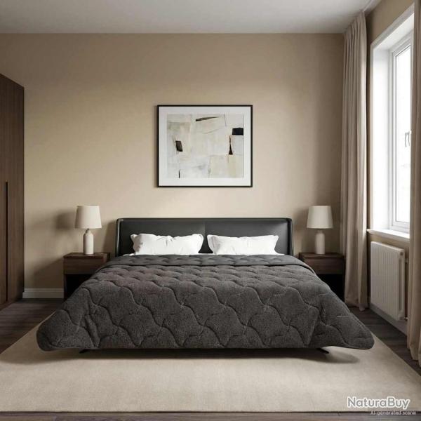 Duvet d'�t� simple Matelass� Anthracite 200 x 240 cm